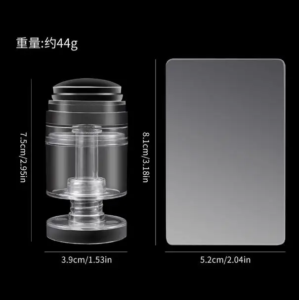 2 개/대 회전식 조정 가능한 다른 패턴 크기 네일 아트 스탬프 스크레이퍼 네일 도구와 나선형 버튼 실리콘 네일 스탬퍼