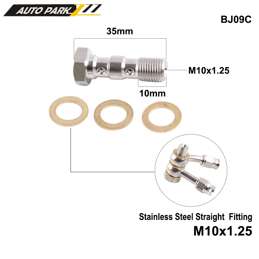 m10x1 AN3 M10x1.25 Motorcycle Motor Bike Hydraulic Brake Oil Hose Line Banjo Fitting  stainless Steel