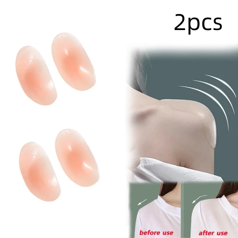2 uds hombreras invisibles de silicona transpirables extraíbles, hombreras Unisex para fortalecedores de hombros, autoadhesivos reutilizables