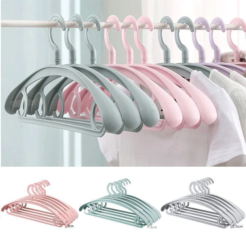 5Pcs/pack Traceless Clothes Hanger Closet Organizer Widen Clothes Drying Rack Coat Display Hanger Wardrobe Hanger Racks