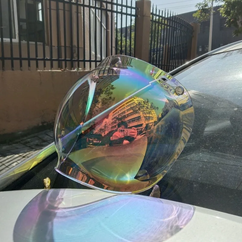 Retro Helmet Bubble Goggles 3/4 Helmet Wave Goggles Half Helmet Windproof Universal Transparent Lenses