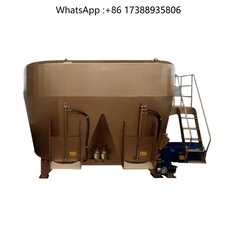 New 20 Ton/H Stationary TMR Feed Mixer Electric Engine for Cattle Sheep Forage Accurate Weighing Alloy Material Easy Operation