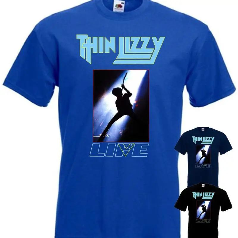 

Thin Lizzy Live V18 T Shirt Hard Rock Black Blue Navy All Sizes S 5Xl