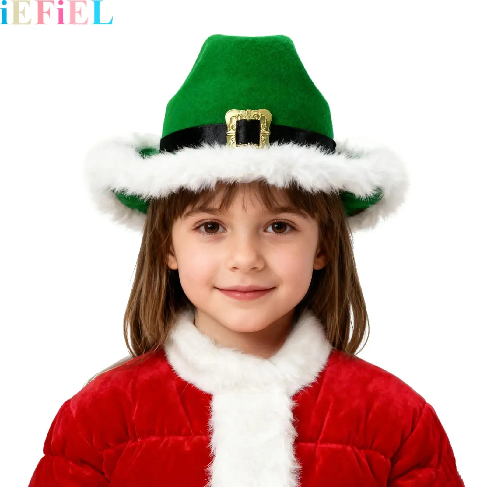 

Santa Christmas Cowboy Hat Unisex Cowboy Hat for Boys Girls for Xmas Parties Costume Dress Up Supplies Cosplay Accessories