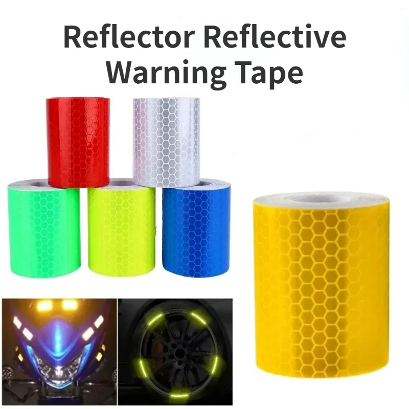 5cm*3m Car Reflective Tape Safety Warning Car Decoration Sticker Color Grid Reflector Reflective Warning Tape