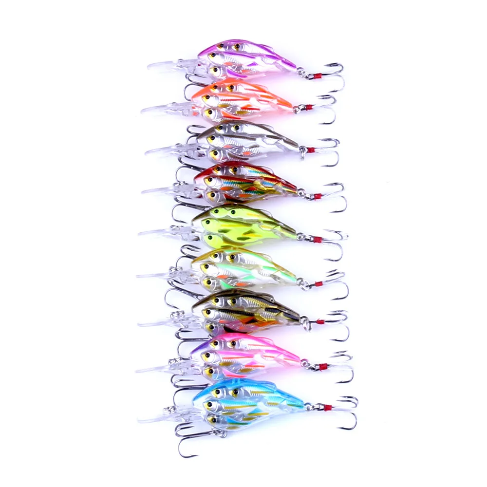 EASYFISH twarde plastikowe Crankbiat Fishing Lure 7.5CM 9G 6 # haki grupa ryby Swimbait Minnow Fishing TAackle