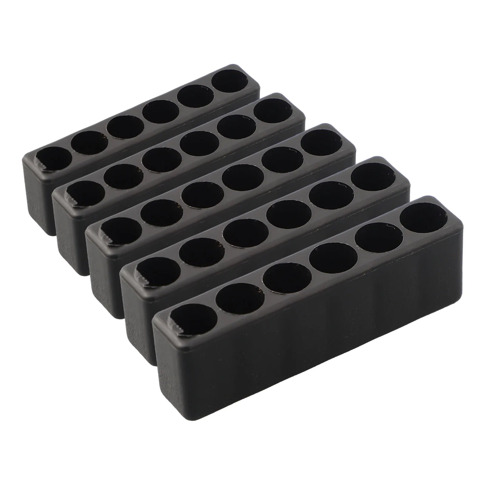 5Pcs 6Hole 1/4 Hex Shank Screwdriver Bit Holder Plastic Screwdriver Storage Drill Bit Stand Case Power Tools