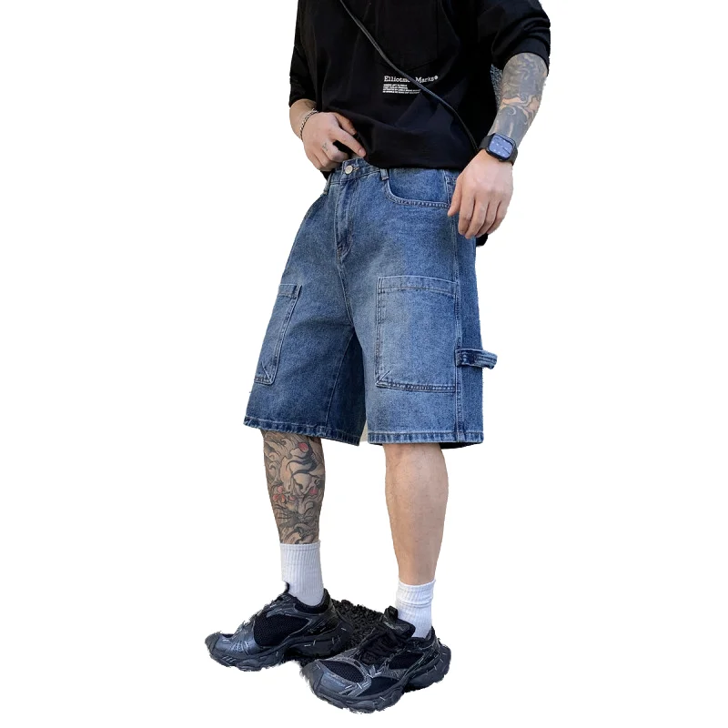 

New Men's Denim Shorts Summer Breathable Cotton Blend Casual 5-Point Trousers Minimalist Style Streetwear Urban Fashion Trousers