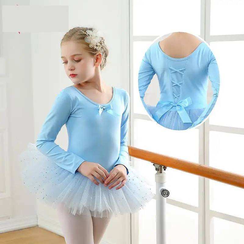 Sequined Kids Ballet Bowknot Tutu Dance Dress Ballerina Dancing Costumes for Girls Swan Lake Ballet Dance Dress Costumes Dance