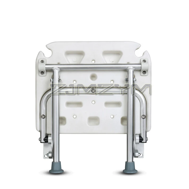 Folding Shower Bench Wall Mounted Flip-up Bath Seat Screw-in Bathroom Chair Stool with Non-slip Feet Shower Bench
