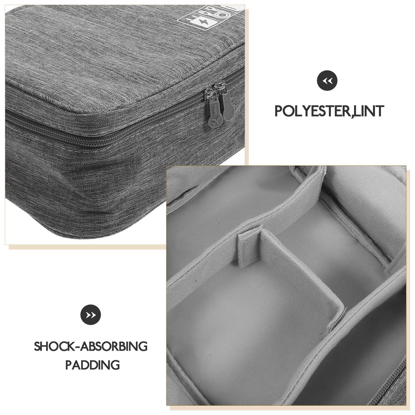 

Digital Storage Organizer Portable Travel Case Ample Space Shock Absorbing Camera Power Bank Cable Cord