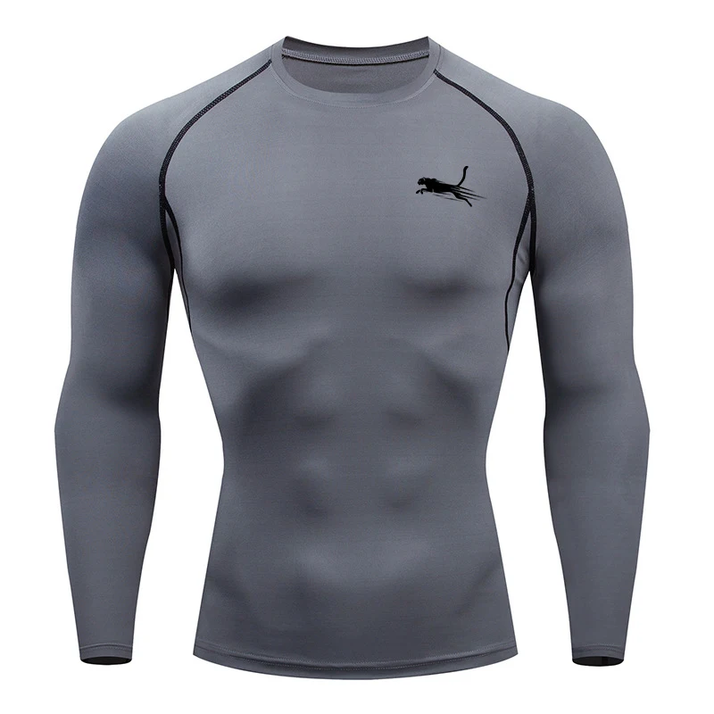 Men\'s Long Sleeves Fitness T-shirt Dry Fit Gym T-shirt Sportswear Spring And Autumn Outdoor Sports Running Tees Tops For Men