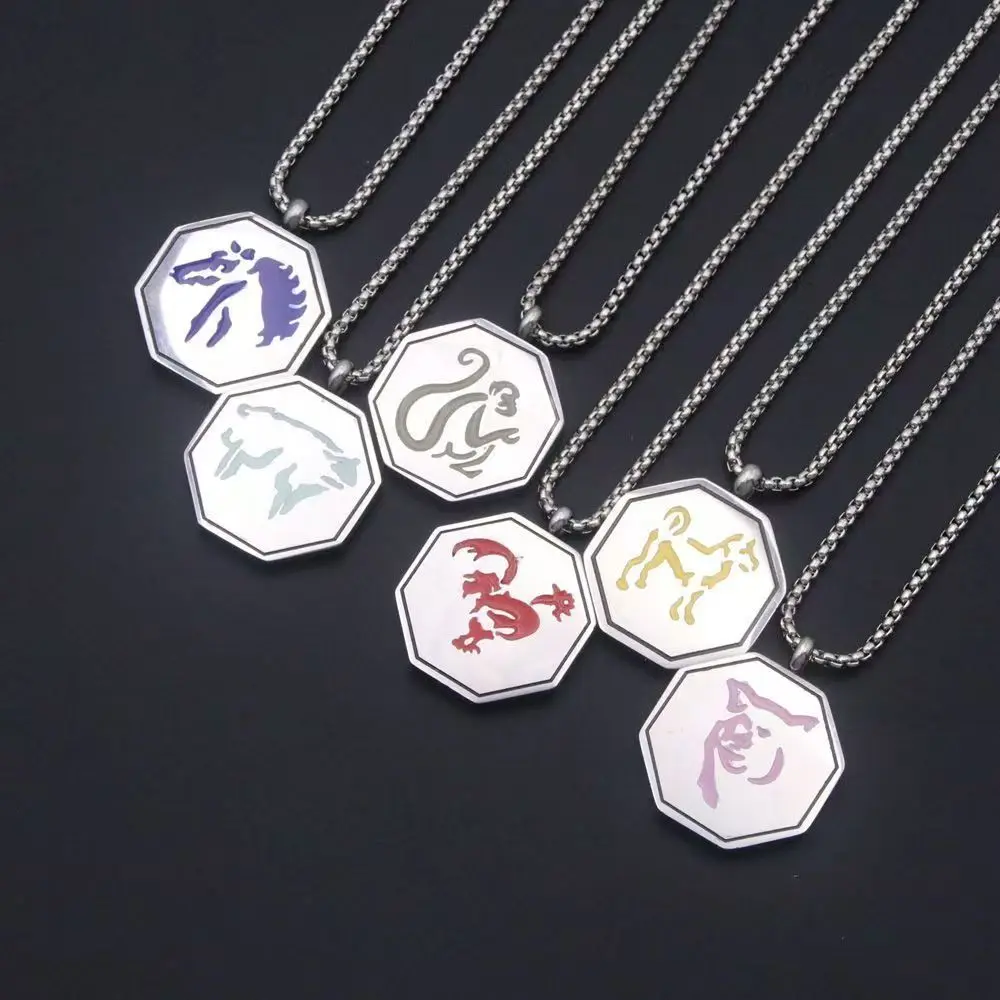 Naszyjnik Jackie Chan Adventures Zodiac Wisiorek Niszowy Hip Hop Punk Biżuteria Cosplay Anime Moda Kreskówka Akcesoria Rekwizyty Prezenty