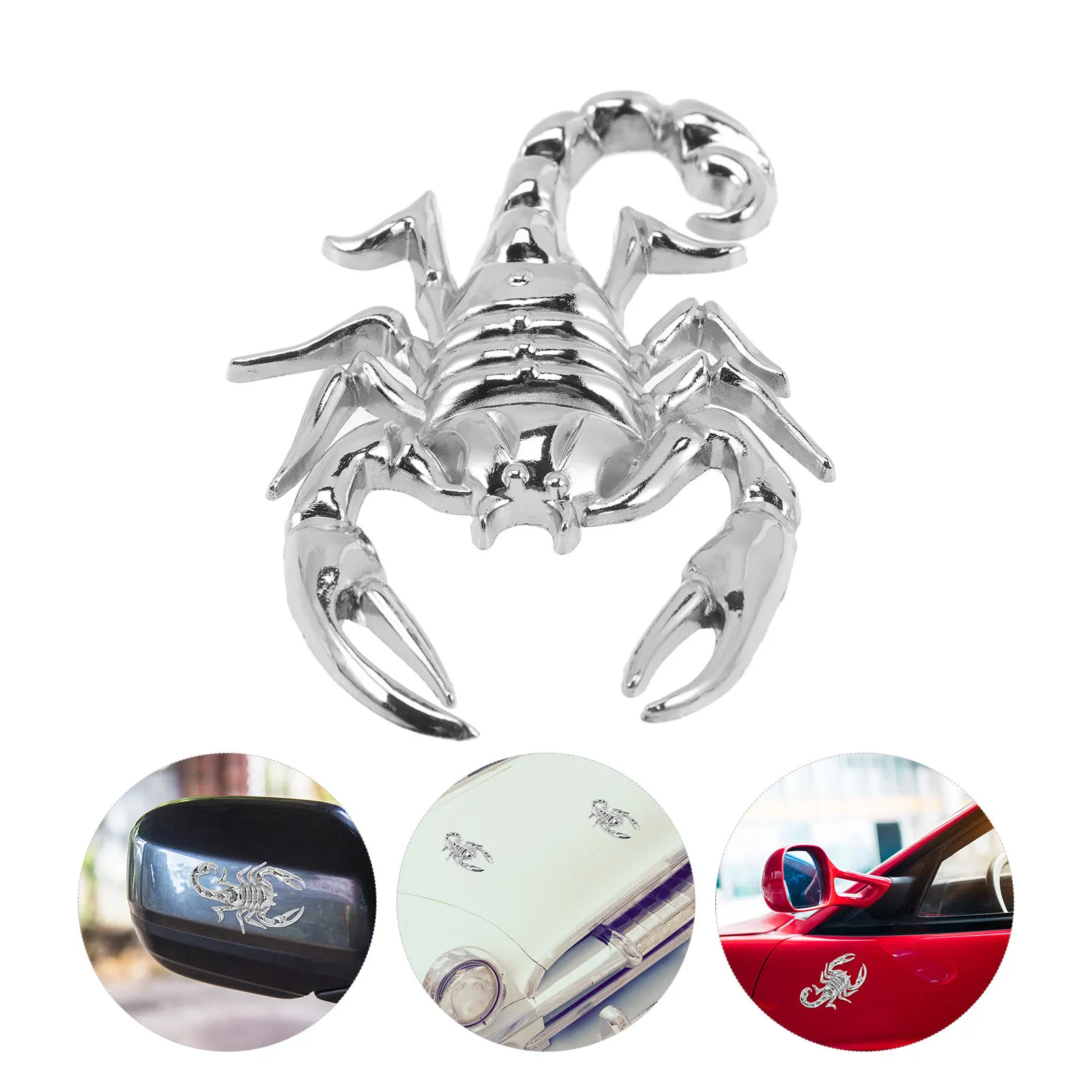 

2Pcs Zinc Alloy Metal Car Scorpion Stickers Strong Adhesive Car Door Window Decals Auto Body Decoration Scratch Cover