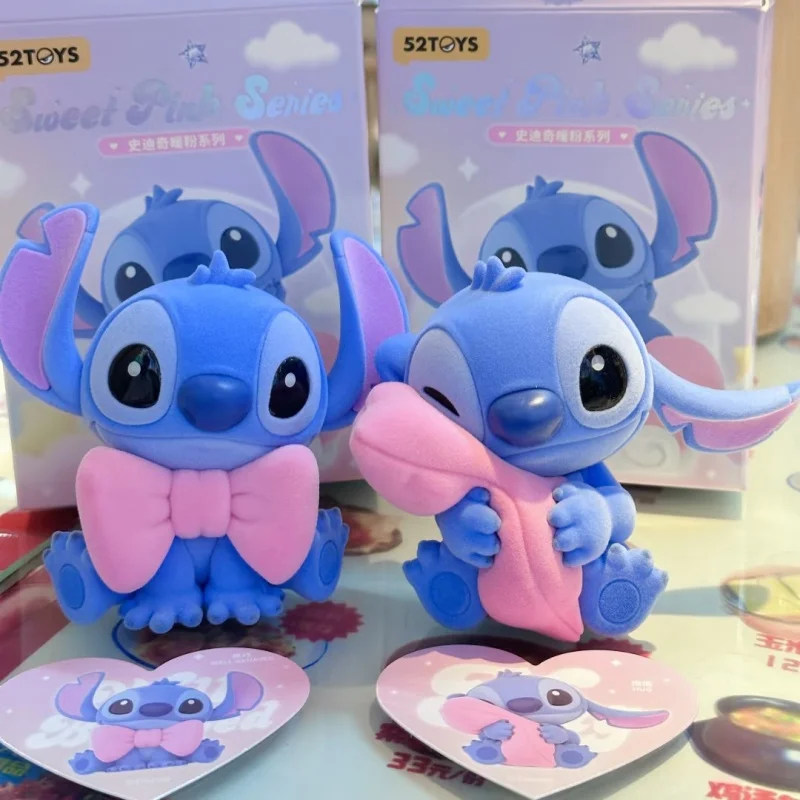 

Genuine Disney Stitch Warm Pink Series Blind Box Cute Anime Characters Surrounding Dolls Plush Decorations Valentine'S Day Gifts