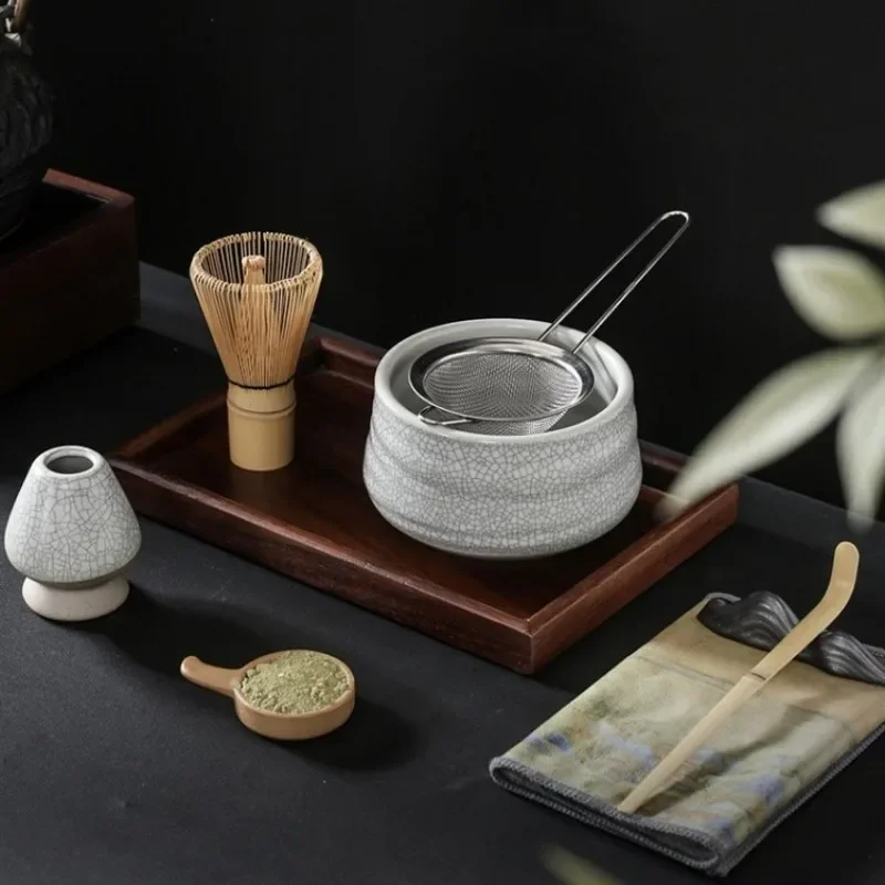 Matcha Tea Set Ceramic Bamboo Tea Set Accessories Japanese Tea Room Brewing Tools Home Dim Sum Tea Drinking Utensils Gifts