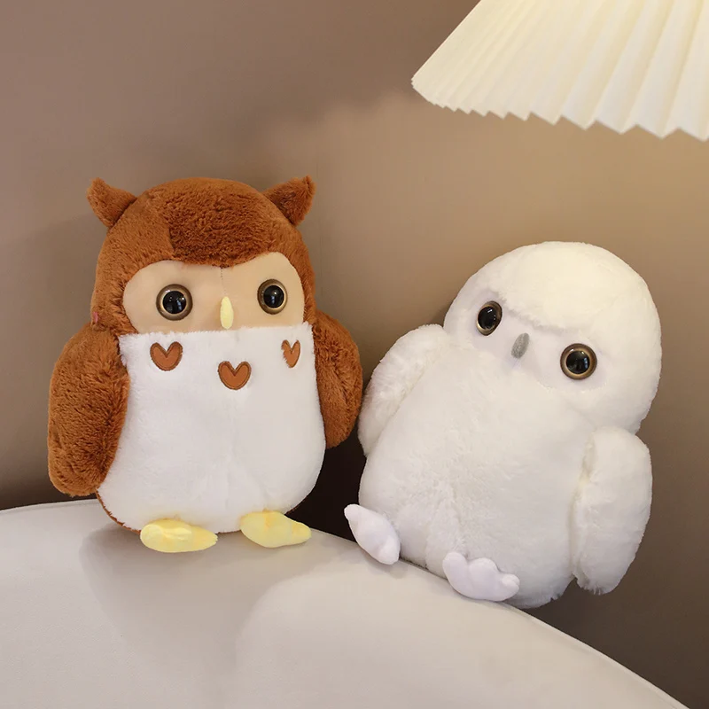 30/40cm Stuffed Couple Owl Doll Simulation Animal Toy Cute Bird Doll Brown Owl White Owl Cartoon Plush Toy Children Girls Gift