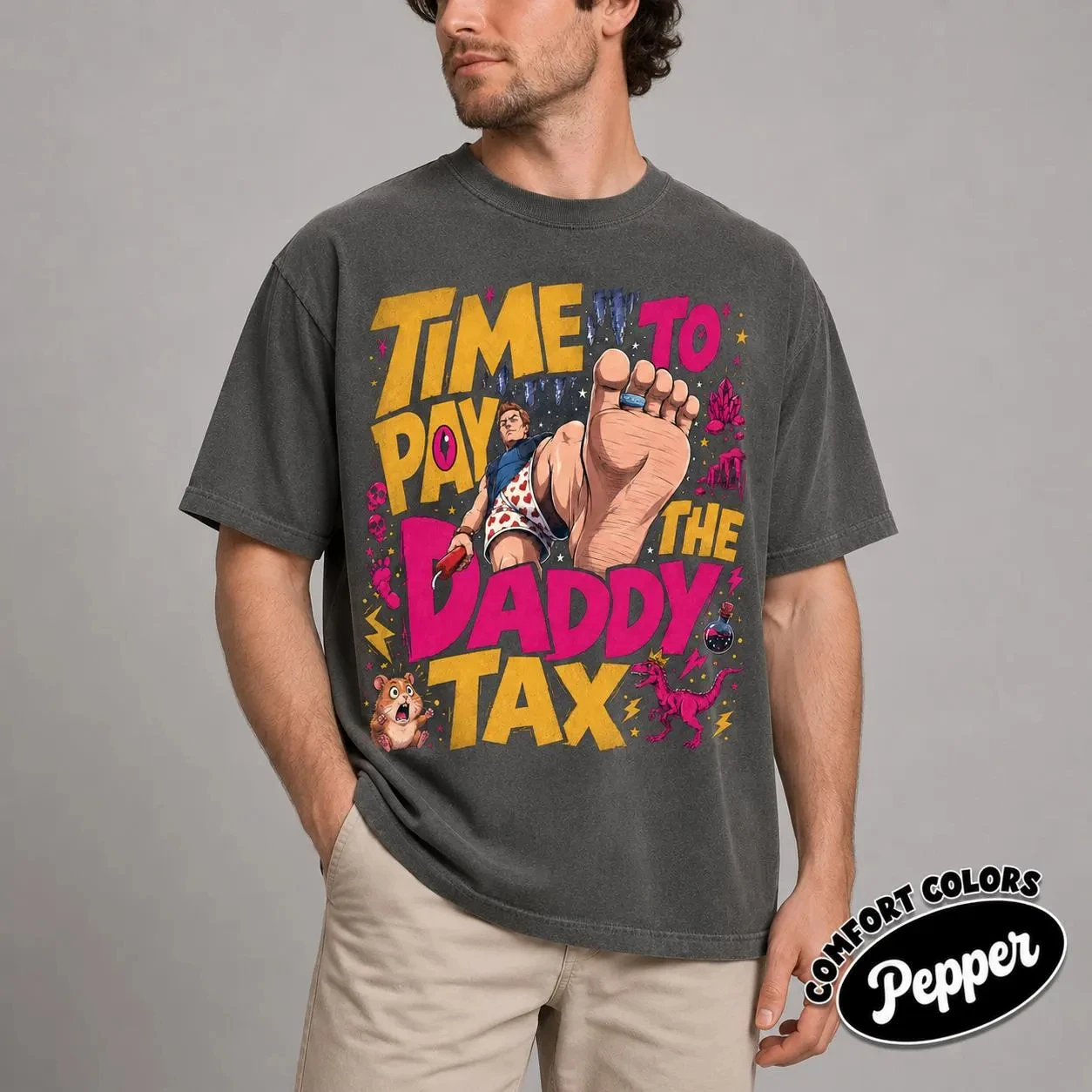 Vintage Daddy Tax Dungeon Crawler Carl Shirt, Time To Pay The Daddy Tax, Carl & Donut Sci Fi Fantasy Novel Reader Achievement