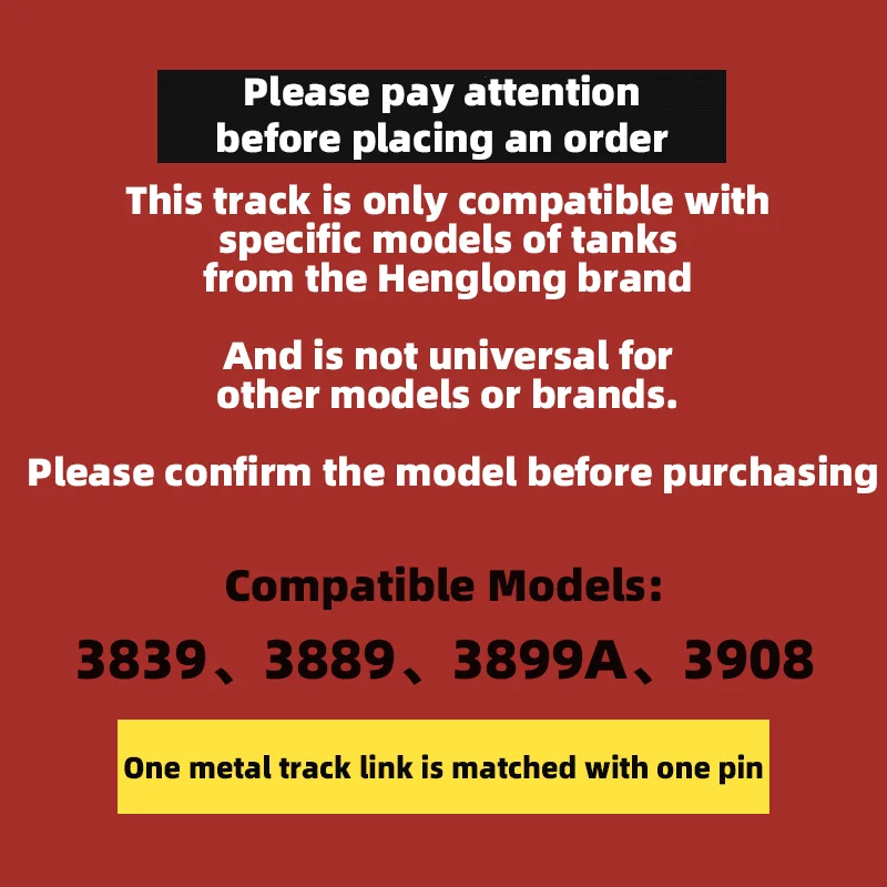 Heng Long 3839 3889 3899A 3908 Pista recubierta de goma de un solo lado Compatible con HL 1/16 Leopard 2a6 British Challenger2 US-M41A3