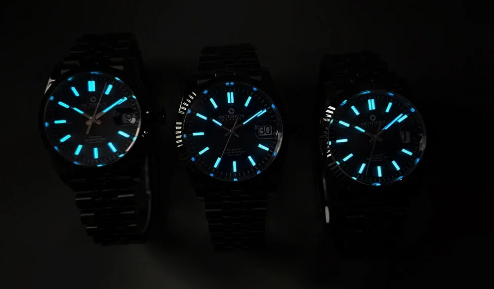 Octopus-Relógios Mecânicos Automáticos Masculinos, Sapphire Impermeável, Top Brand, Relógio Vestido de Luxo, Movimento SW200, 100m, BGW9, 36mm