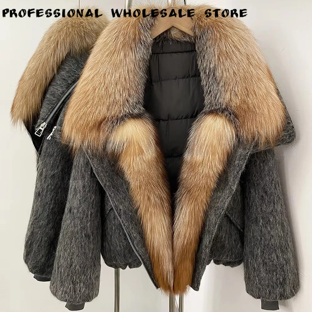 Women's Oversized Duck Down Coat Female Parkas 2026 Winter Puffer Jacket Ultra Warm Real Fox Fur Warm Lightweight Padded Jackets
