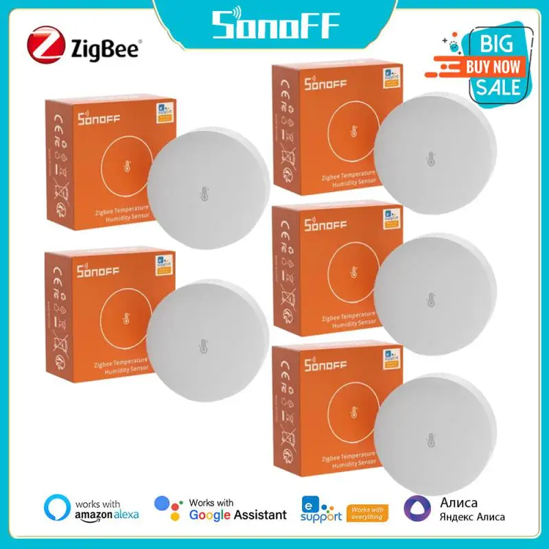 

SONOFF SNZB-02P Zigbee Датчик температуры и влажности Умный дом работает с ZB Bridge Pro, ZBDongle-E через EWeLink Alexa Google Home