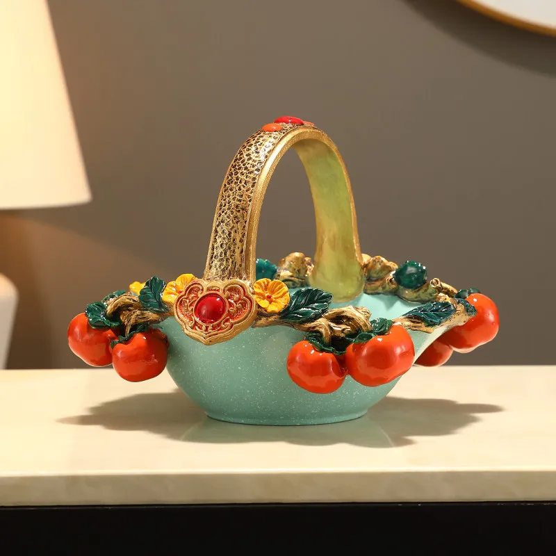 Persimmon Ruyi fruit basket fruit basin candy living room coffee table dried fruit basin storage ornament