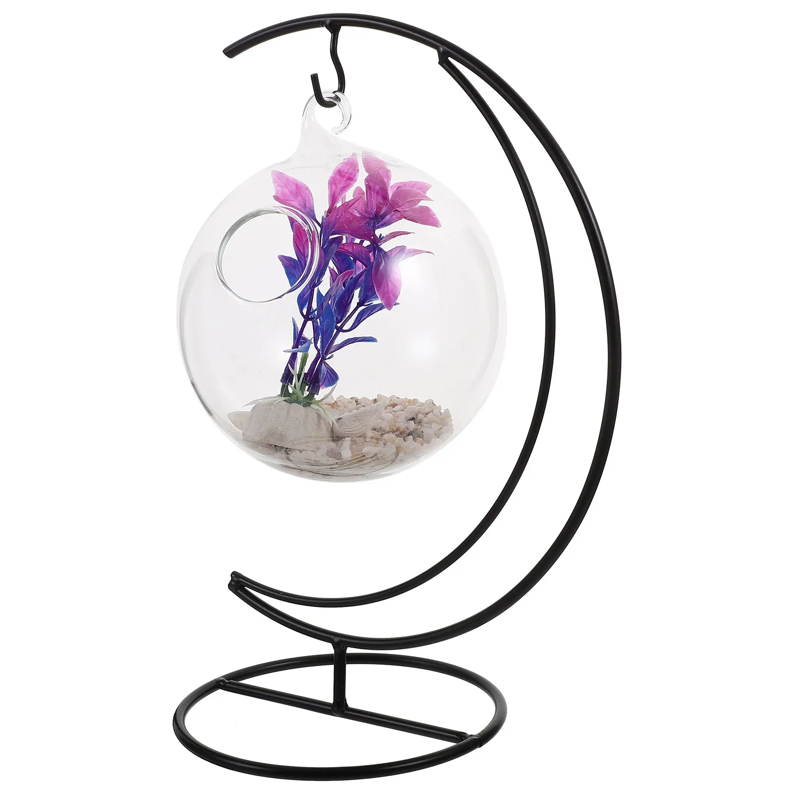 

Desktop Betta Tank Household Aquarium Multi-Function Fish Supply Durable Iron Glass Material Exquisite Workmanship Home Decor