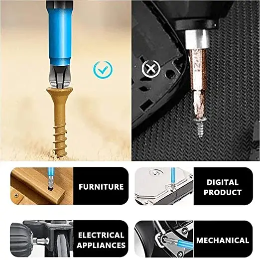 10 Tính Từ Đĩa Đơn Chống Trơn Trượt Vít Bộ PH2 65/90/127Mm 1/4 "(6.35MM) lục Giác Cao Cấp Chính Xác Vít Làm Giảm Trơn Trượt