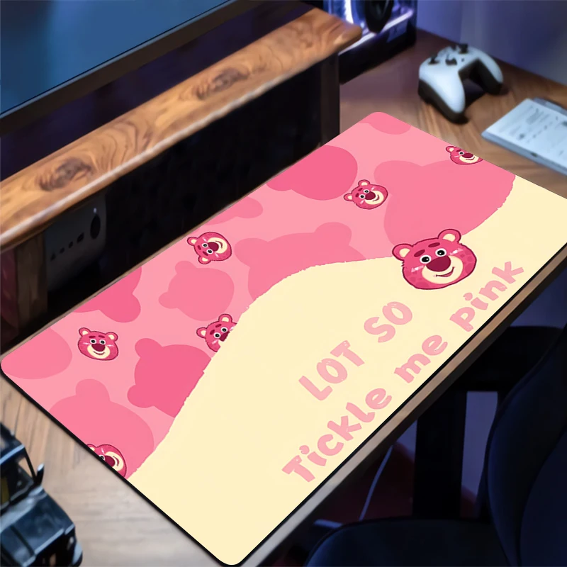 

Strawberry Bear L-lotso Gaming Mouse Pad Accessories Office Gamer Keyboard Desk Mat Non-Slip ground mat PC carpet Large Mousepad