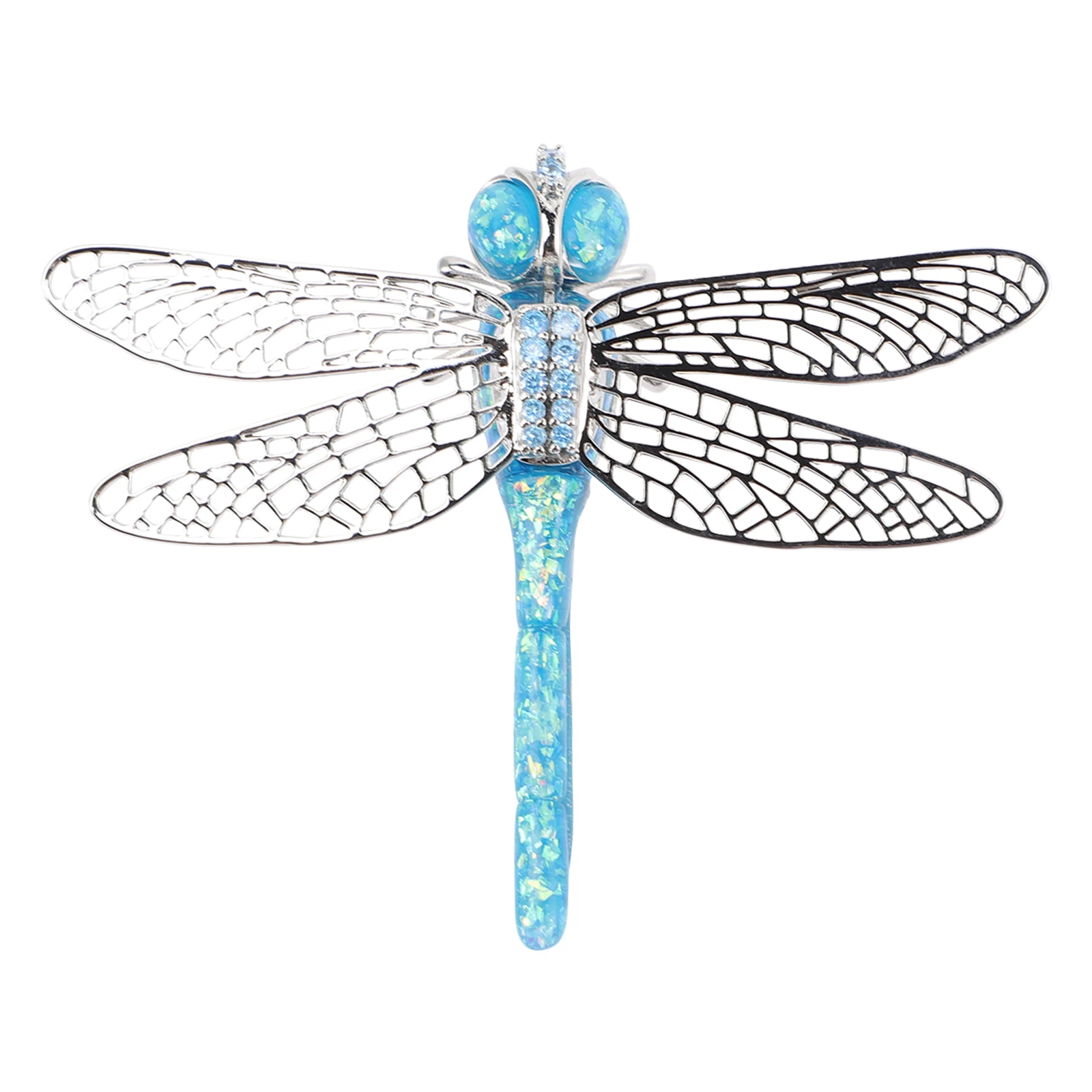 

Silver Dragonfly Brooch Pin Chic Lapel Badge for Women Cocktail Party Birthday Mothers Day Present Dragonfly Jewelry for Women