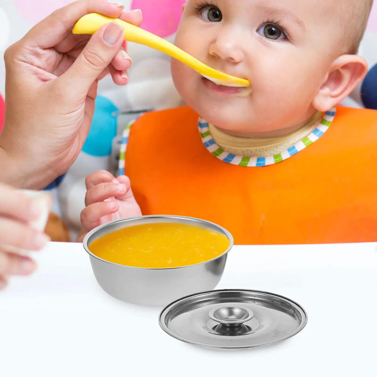 320Ml Stainless Steel Children Bowl Kids Safe Food Container for Home Kindergarten Use Baby Dining Bowl with Lid