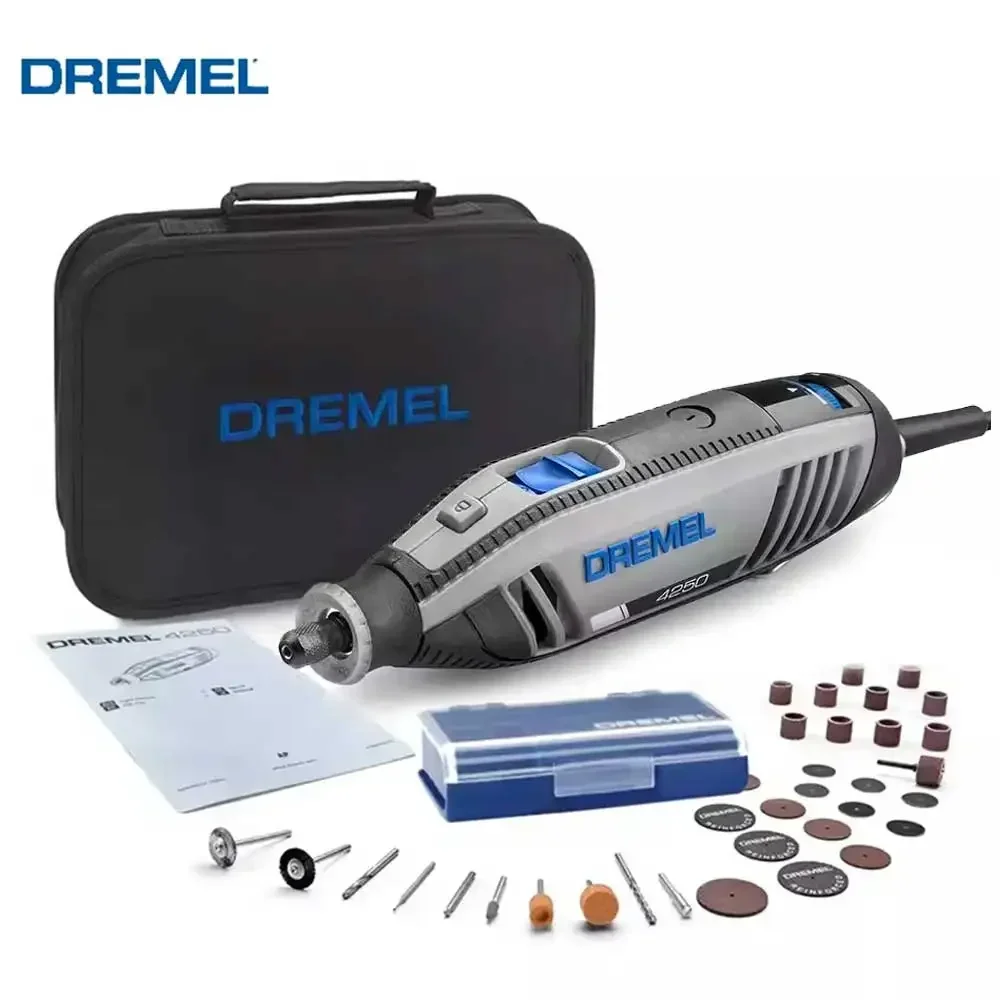 Dremel 4250 N-35 Роторный инструмент 175 Вт Электрическая шлифовальная машина Гравировальная ручка с 35 насадками Многофункциональный инструмент для шлифовки и полировки