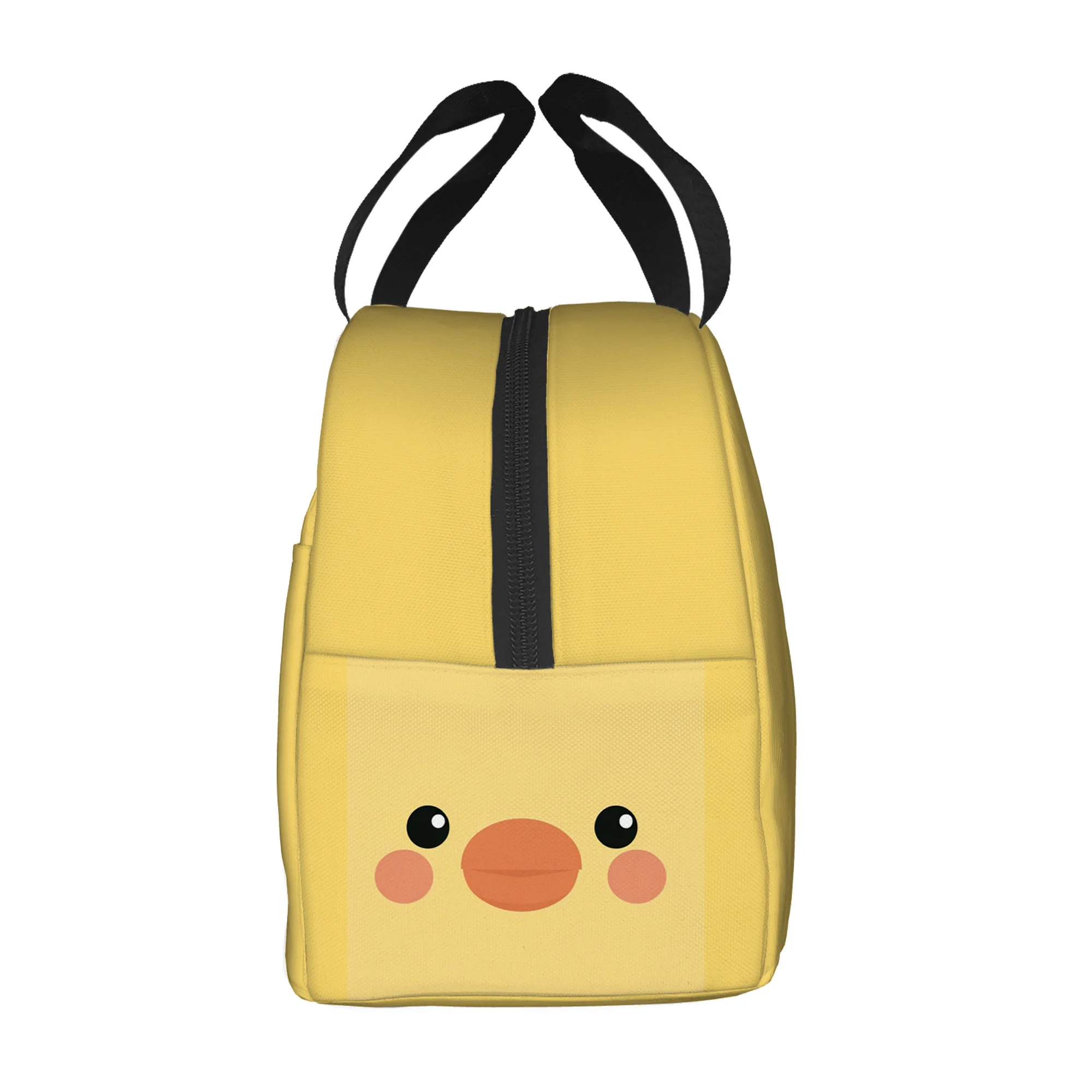1pc Cute Yellow Duck Face Printed Thermal Bag Insulated Non-Food Contact Suitable for Home Restaurant Office Unisex