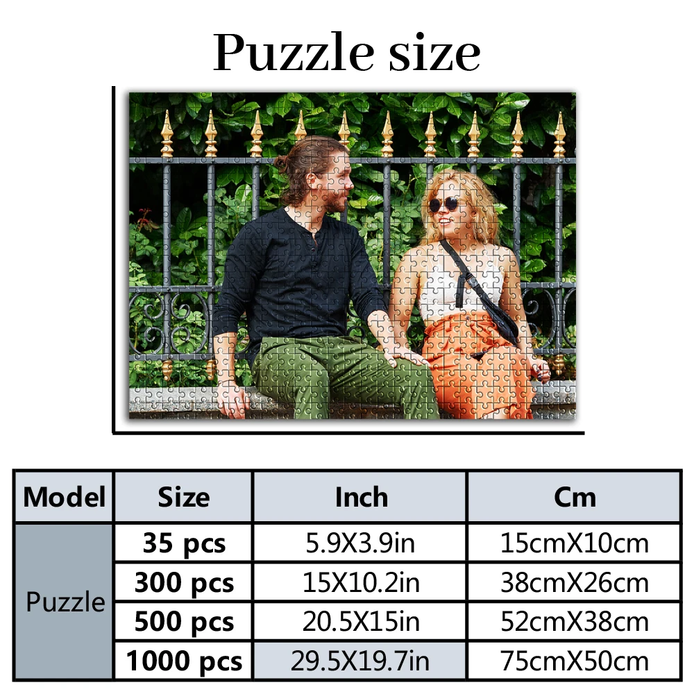 35/300/500/1000pcs Personalized Custom Photo Puzzle Birthday photo Customize for Adults Kids Toys