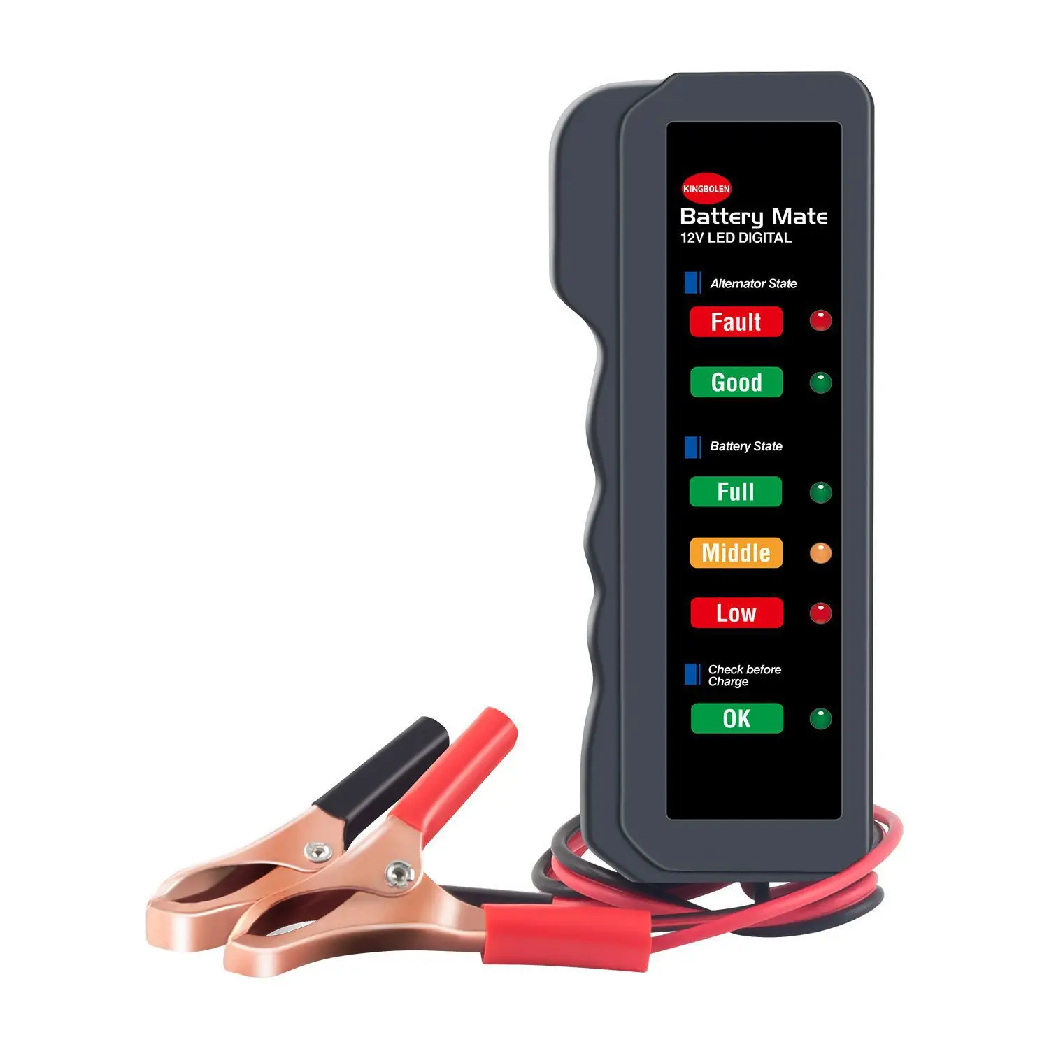 12V General Motors Motorcycle Battery Tester - Quick fault detector, alternator tester and diagnostic tool with LED display