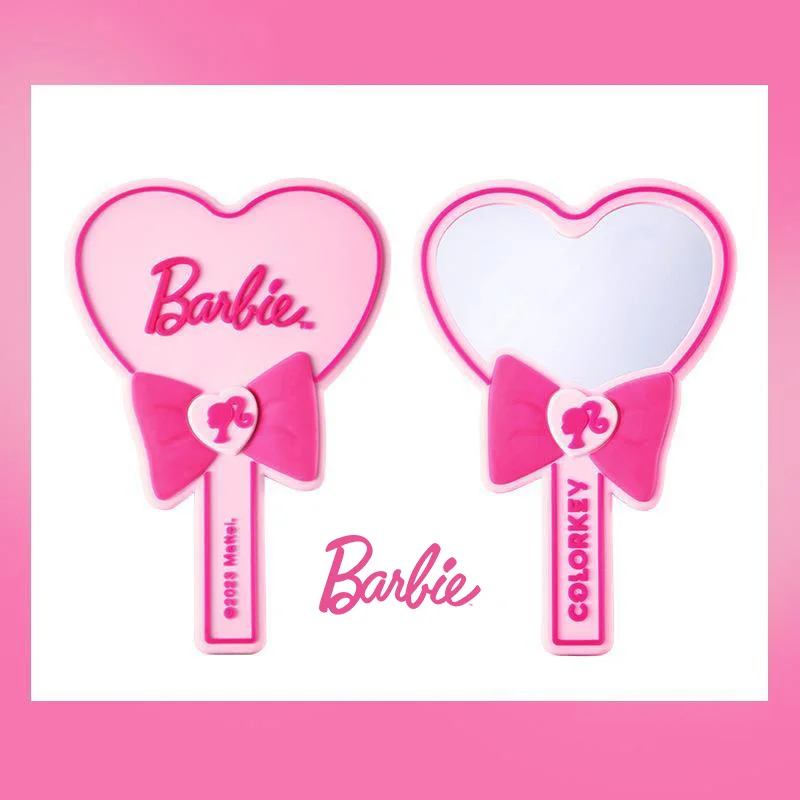 

Barbie Series Kawaii Peripheral Makeup Mirror Fashion Women Handheld Mirror Shark Clip Hairpin Air Bags Comb Accessory Gifts