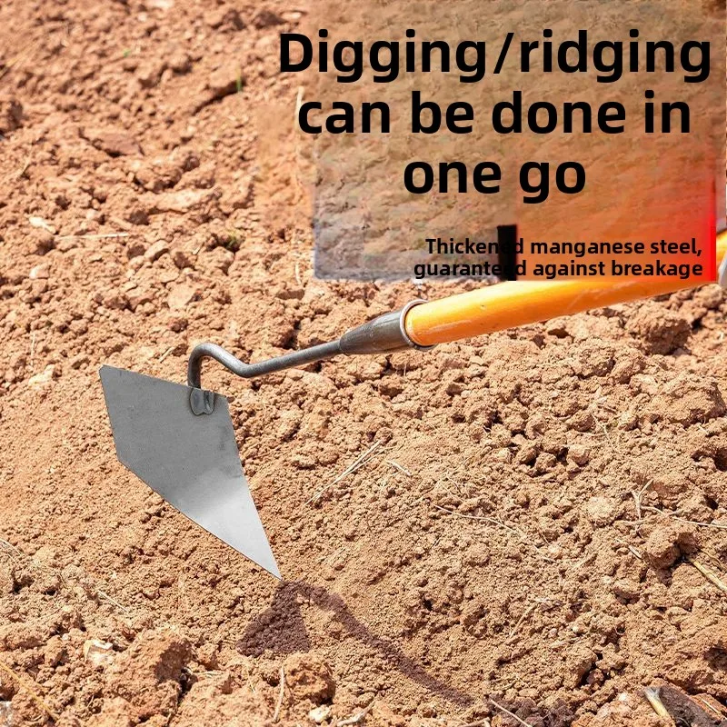 Thickened Manganese Steel Hoe Manual Ridging Ditching Tilling Loosening Soil Vegetable Planting