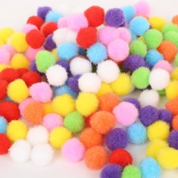 100/250/500pcs 10-30mm Mixed Color Fluffy Soft Round Pompones Pompoms Balls Kids DIY Art Decor Sewing Accessories Craft Supplies