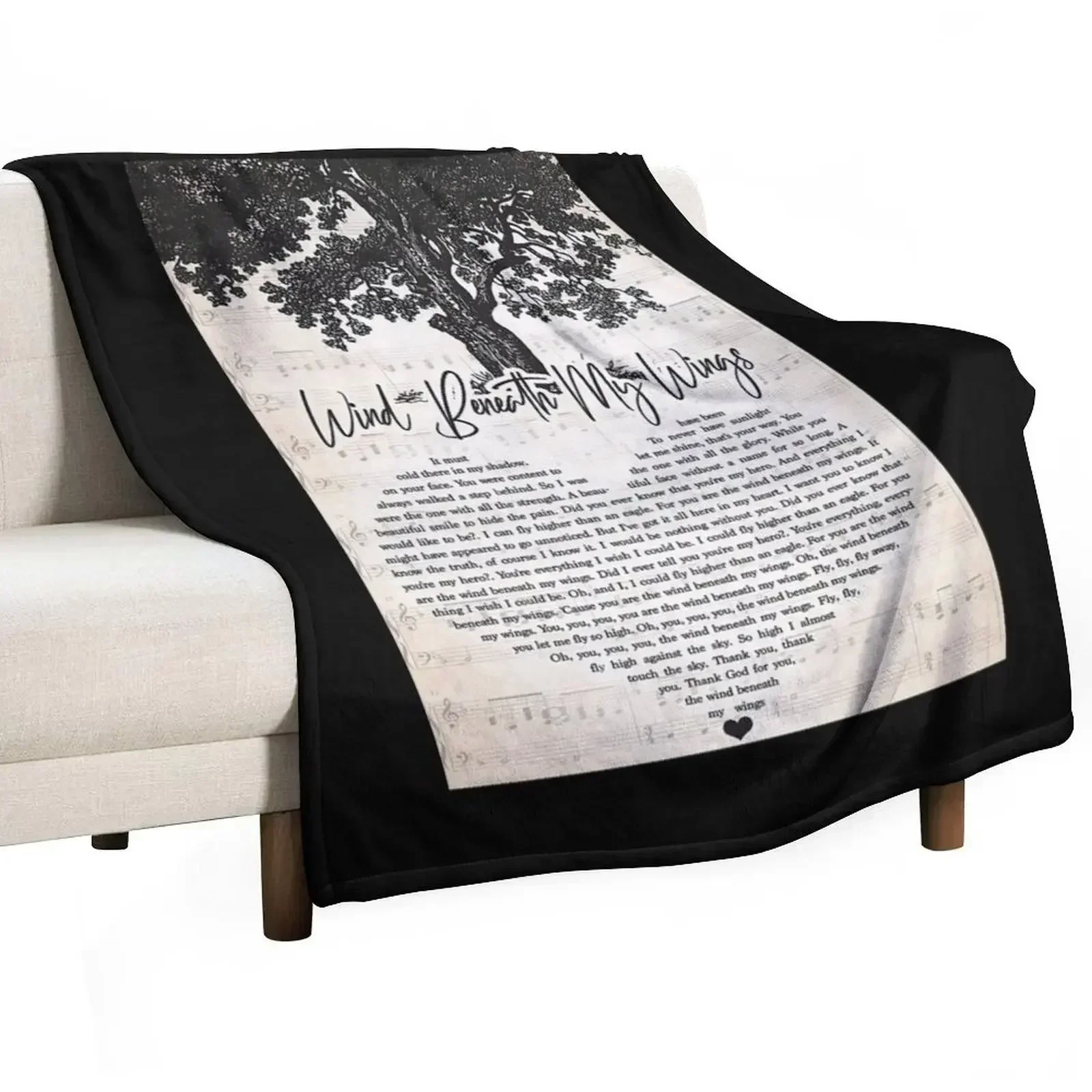 Bette Midler - Wind Beneath My Wings Lyrics Wall Art Gift Throw Blanket Bed linens Camping Furry anime Blankets