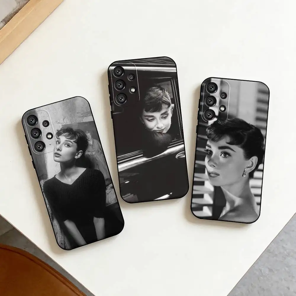 

Actress A-Audrey Hepburn Phone Case For Samsung S25,S24,S21,S22,S23,S30,Ultra,S20,Plus,Fe,Note,10,9,5G Black Cover