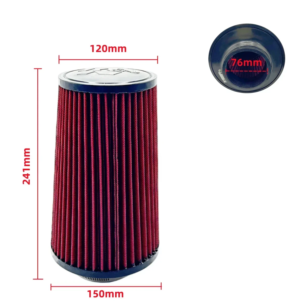 76mm Intake Air Filter 3 Inch 89mm 102mm 3.5inch 4inch 3.5 4 Inch Short Long High Flow Racing Performance Cone Airfilter for KN