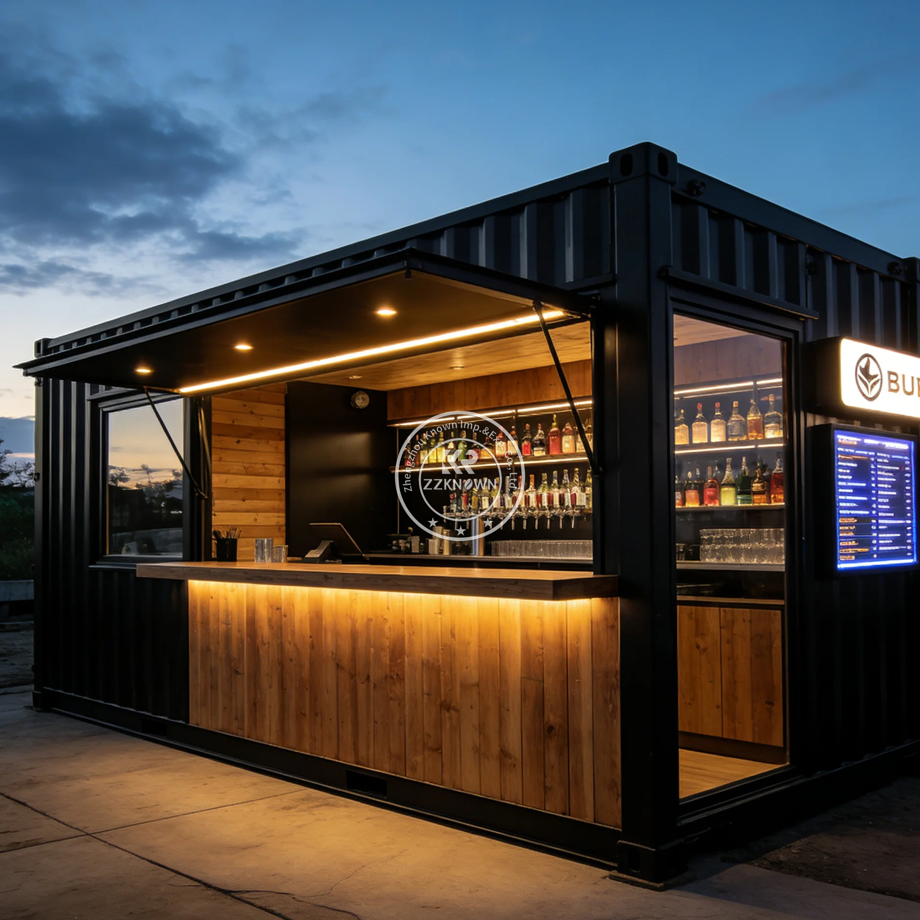 Commercial Use Modular Expandable Container Bar Outdoor Prefab Container Retail Kiosk With Kitchen Equipment