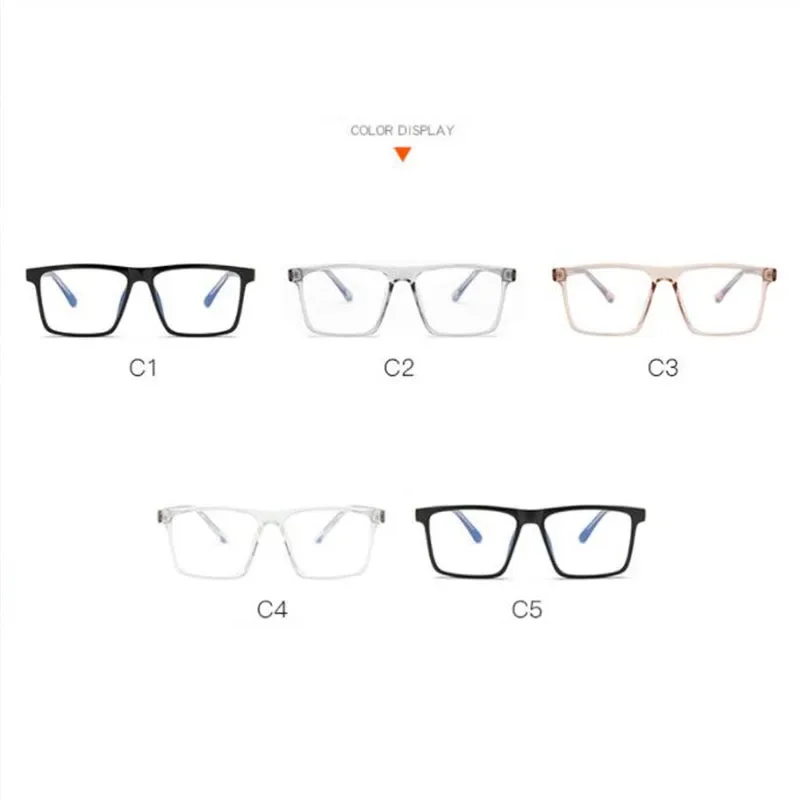نظارات قصر النظر المربعة كبيرة الحجم TR90 بإطار كبير نظارات طبية لقصر النظر 0 -0.5 -0.75 إلى -6.0