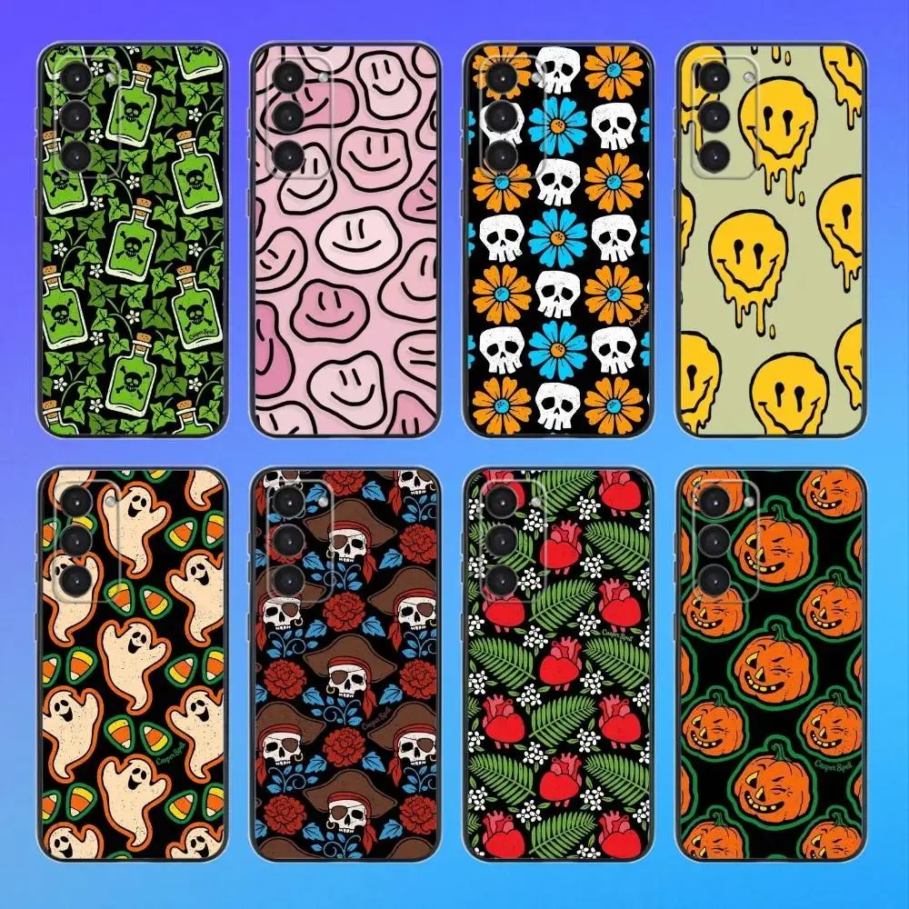 Чехол для телефона с очаровательным повторяющимся узором для Samsung Galaxy A73, A72, A71, A70, A53, A52, A51, другие мягкие черные чехлы