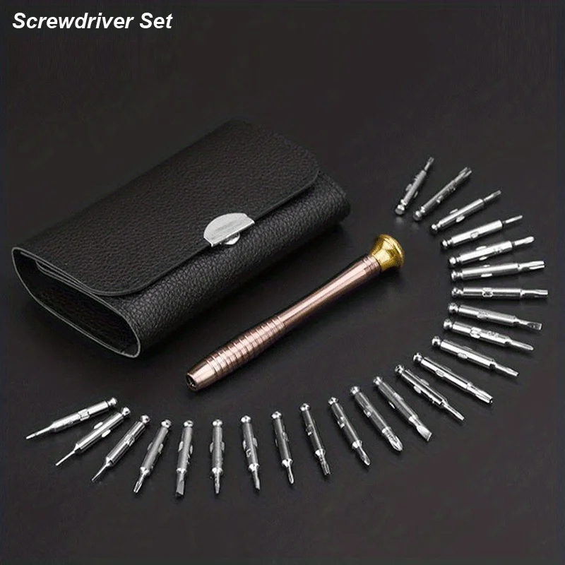 25pcs Screwdriver Set, Repair Tool Kit, Small Star/Y-type/Flat-blade/Triangle Screwdrivers For Mobile IPhones Laptop Glasses