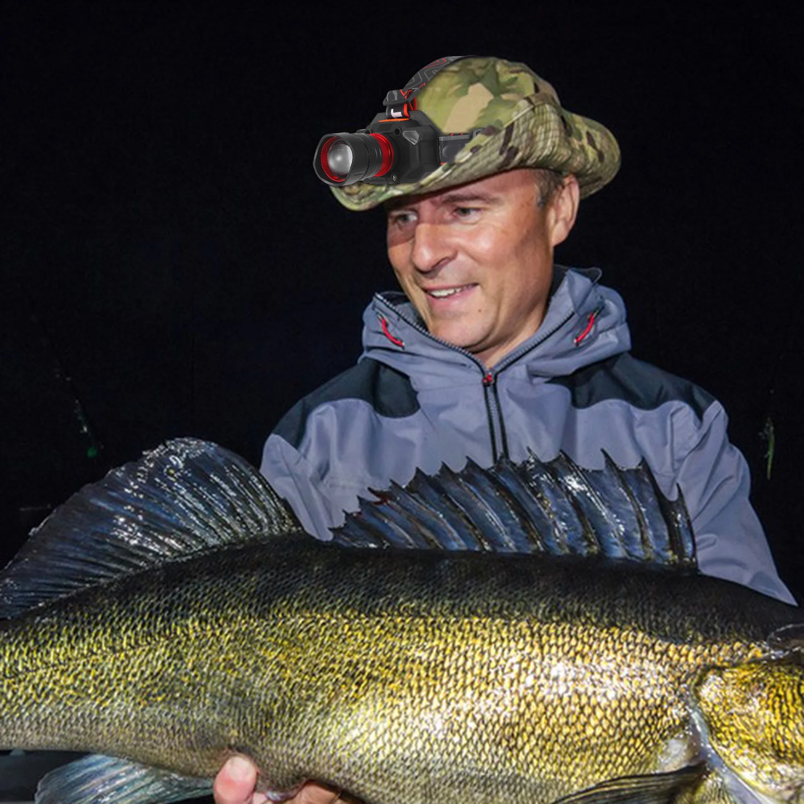 كشافات أمامية قابلة لإعادة الشحن مع شعاع عريض للتخييم وركوب الدراجات الليلية والجري والصيد والمغامرة الخارجية وإضاءة LED ساطعة للقبعة