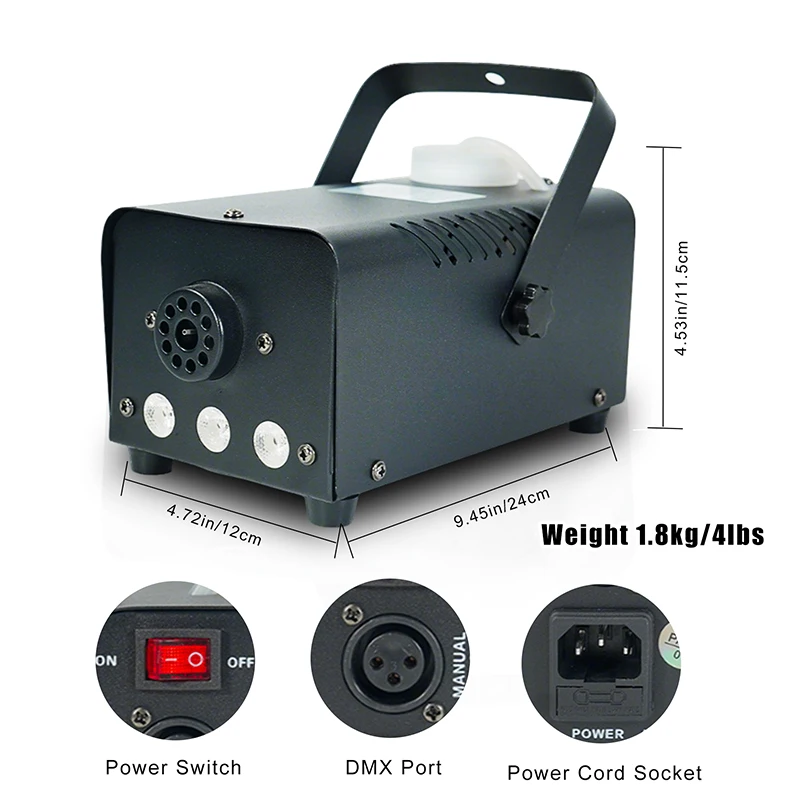 500 واط آلة لصنع الدخان RGB 3 LED آلة الضباب مختلط الألوان مع جهاز التحكم عن بعد المرحلة قاذف الدخان للحزب DJ ديسكو هالوين