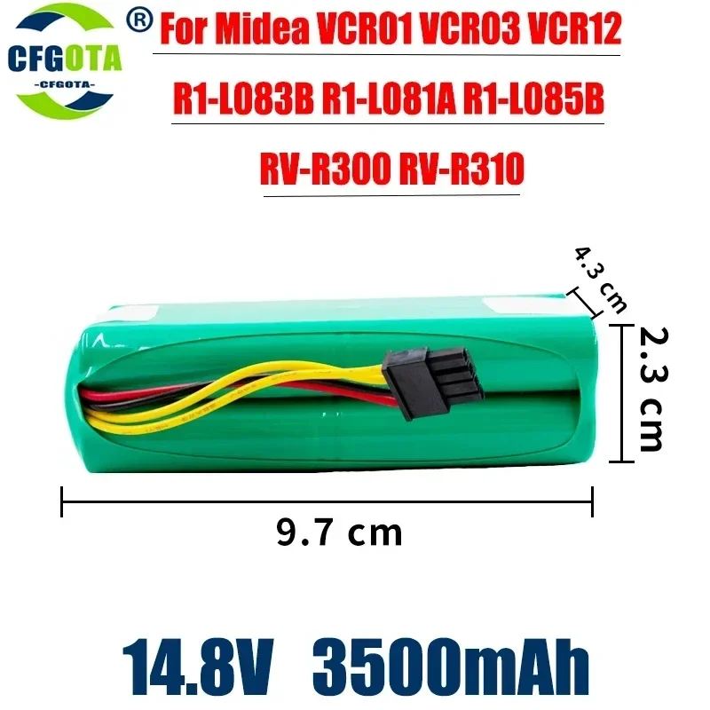 14.4V 3500mAh Ni-MH Battery For Midea VCR01 VCR03 VCR12 R1-L083B R1-L081A Deebot Deepoo X600 ZN605 ZN606 ZN609 Vacuum Cleaner