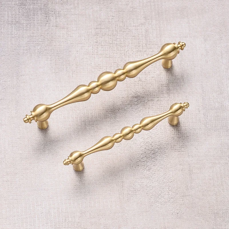 New Style Brass Handle Modern Simple Cabinet Door Gold Light Luxury Wardrobe Cabinet Shoe Cabinet Drawer Nordic Brass Handle